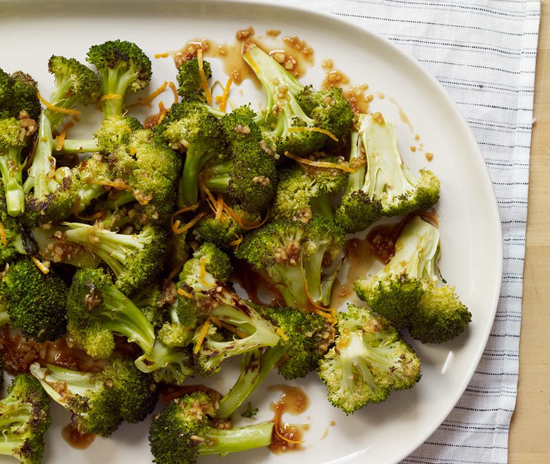 Citrus and ginger roasted broccoli