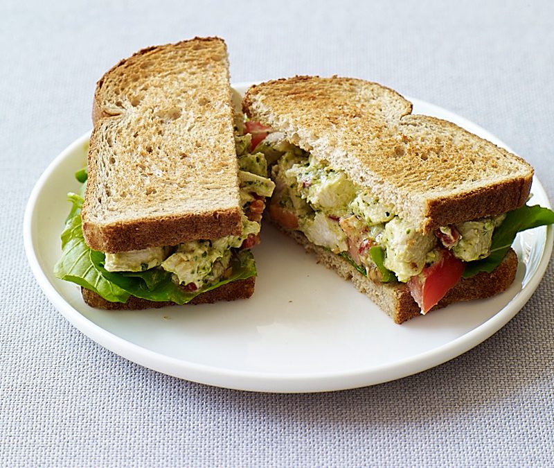 Pesto chicken salad sandwiches