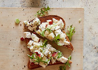 Honey mustard chicken salad on whole wheat