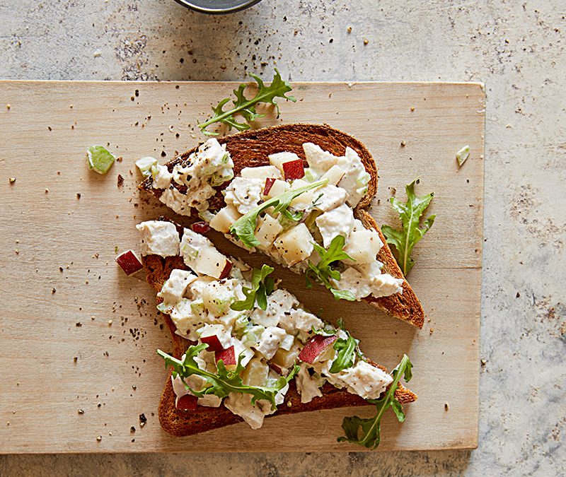 Honey mustard chicken salad on whole wheat