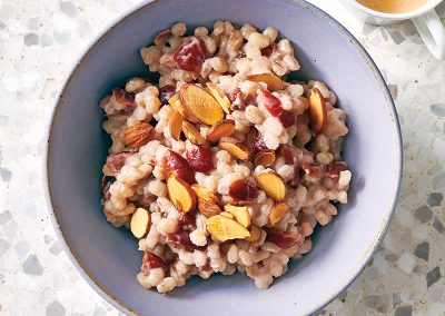 Cranberry-almond morning barley