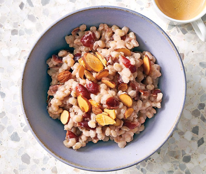 Cranberry-almond morning barley