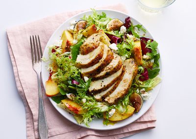 Chicken, peach & fig salad with ricotta salata