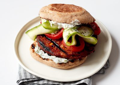 Greek-inspired veggie burger