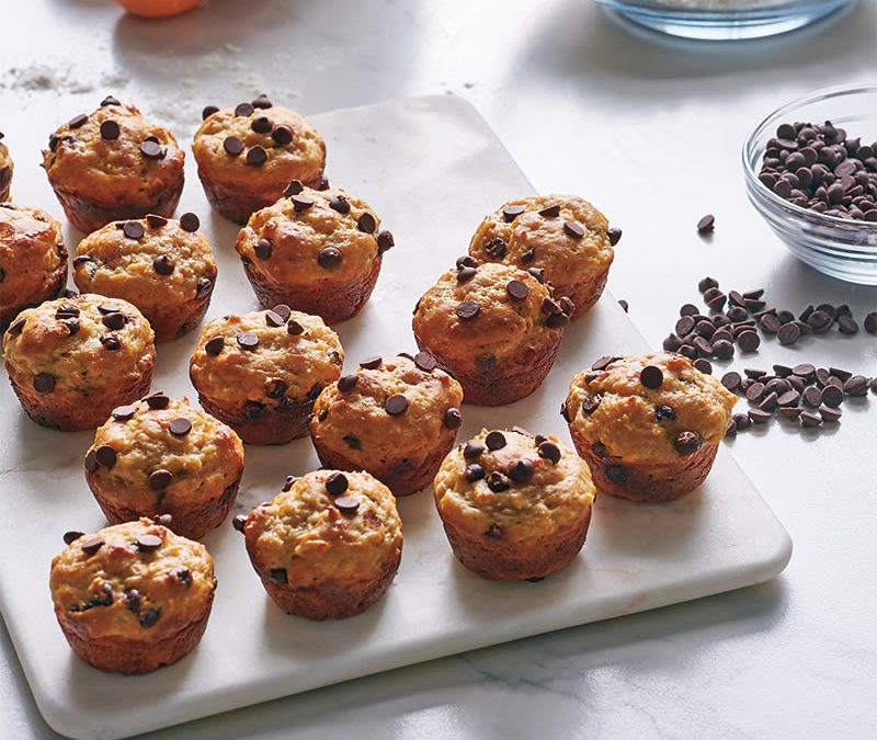 Banana chocolate-chip mini muffins