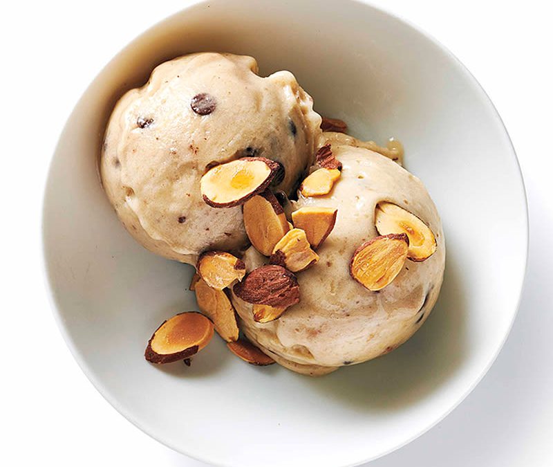 Chocolate-almond nice cream