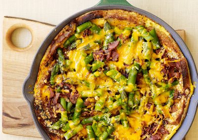 Asparagus, bacon, and cheese strata