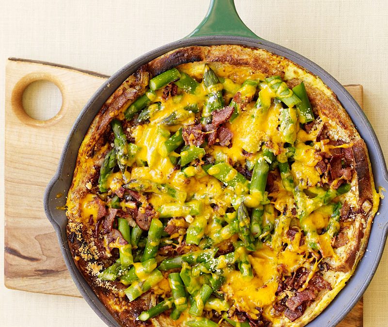 Asparagus, bacon, and cheese strata