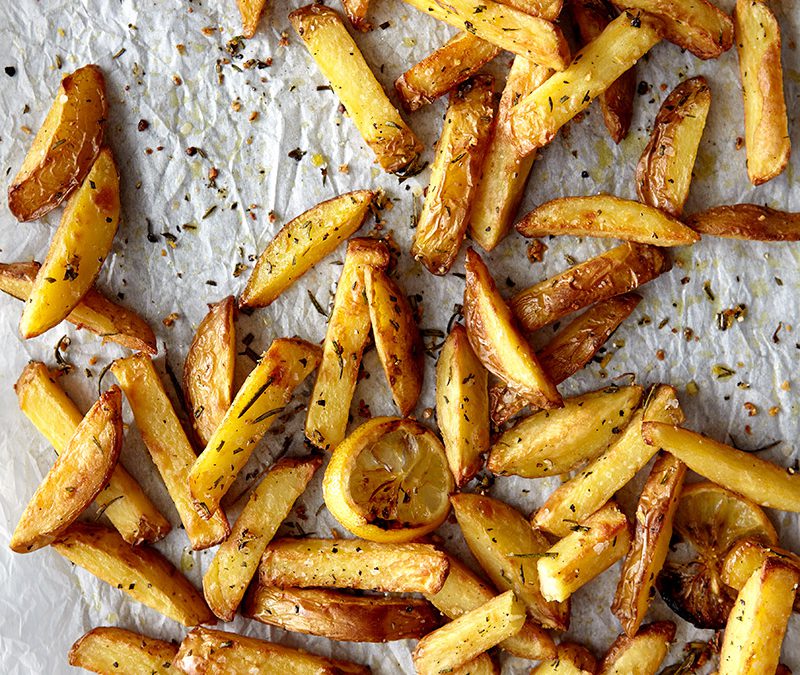 Garlic, rosemary and lemon-oven fries