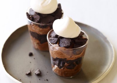 Chocolate-espresso mousse shots