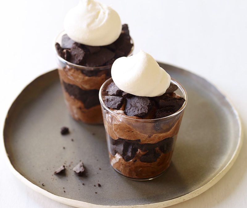 Chocolate-espresso mousse shots