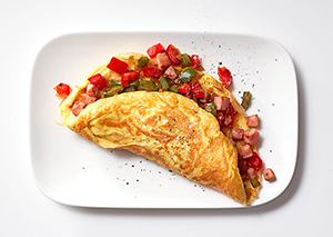 Overstuffed Western omelette