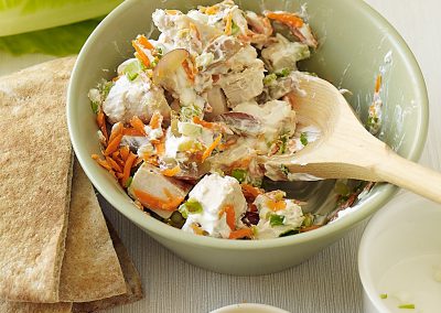Chicken salad with walnuts and grapes